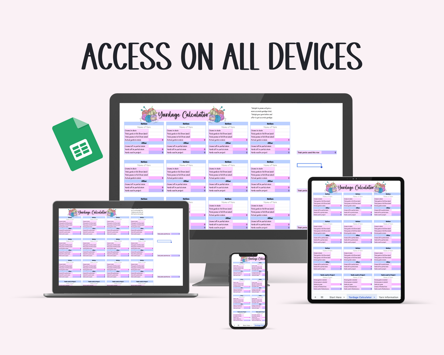 Yardage Calculator spreadsheet