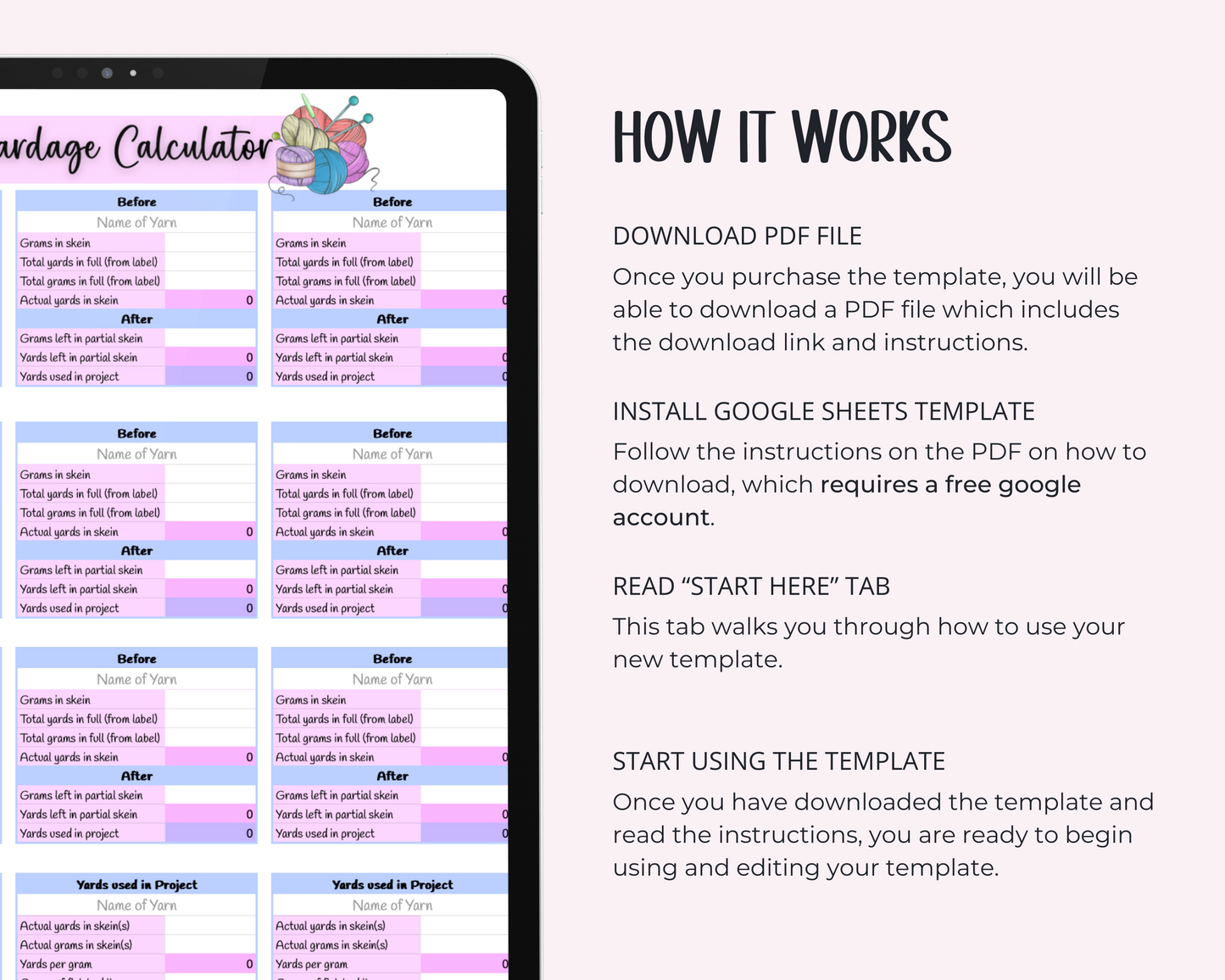Yardage Calculator spreadsheet