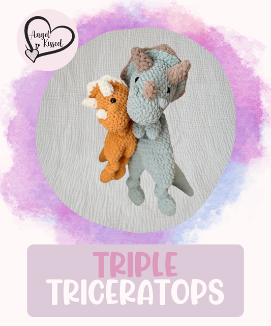 MADE TO ORDER- Triple Triceratops Little Snuggler